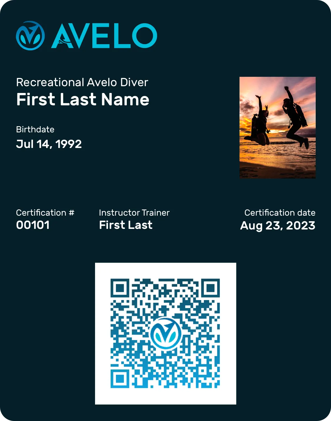 AVELO / RAD certification card