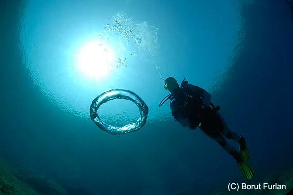 Practising scuba skills during a NAUI course off Pag
